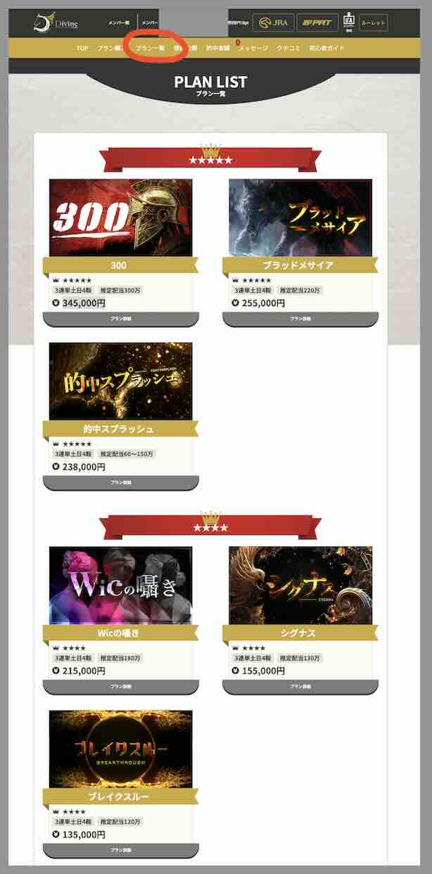 ディバインという競馬予想サイトが提供する競馬予想